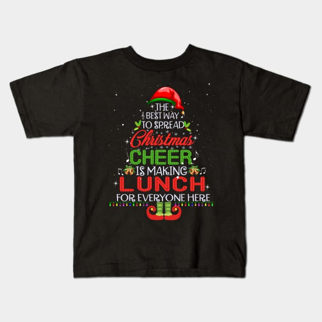 Funny Lunch Lady Christmas Cheer Christmas Kids T-Shirt by everetto